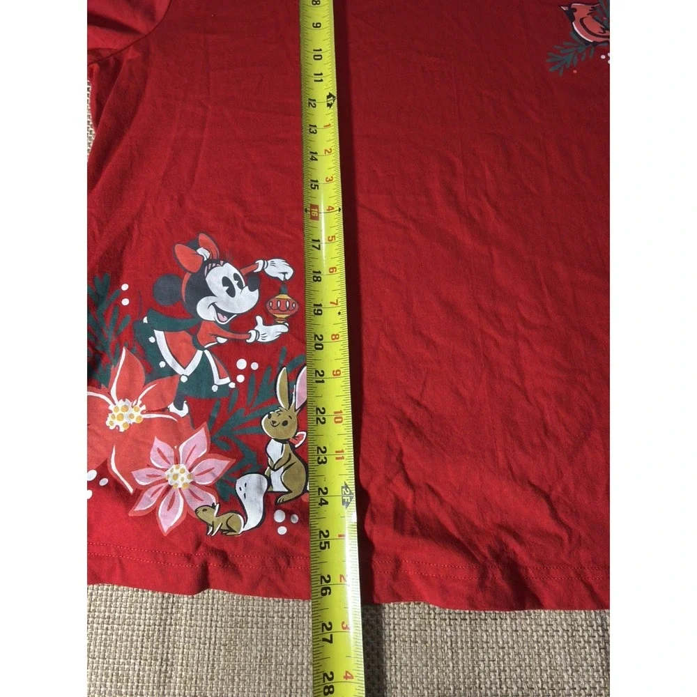 Disney Parks Minnie Mouse Lounge Set XL Red Top Shorts Pajamas Lightweight - Picture 8 of 12